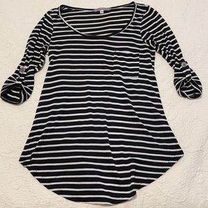 Medium, stripe shirt